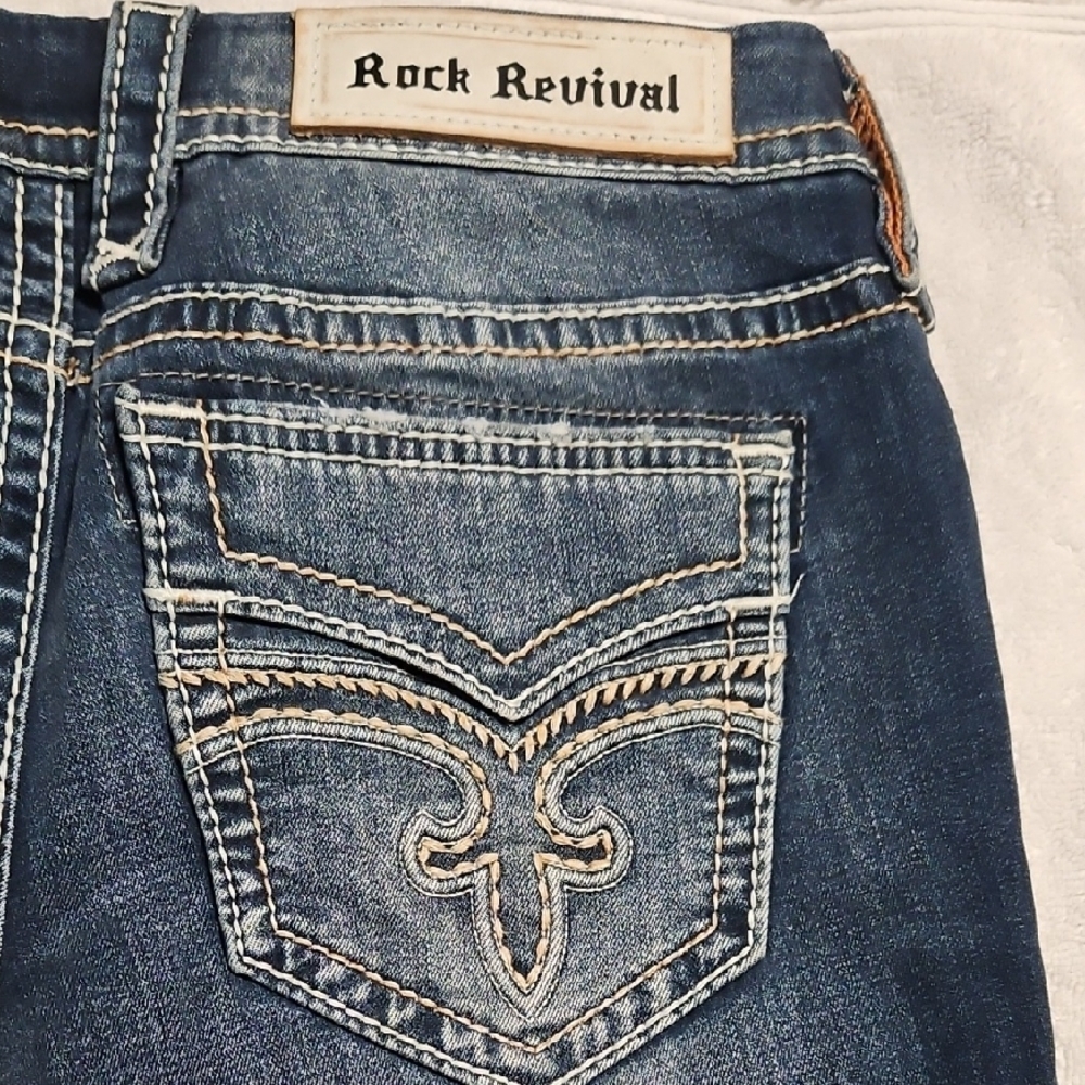 Rock Revival Indigo Denim with White Stitching